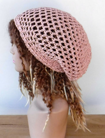 Slouchy beanie 16 colors available/cotton snood slouchy hat/smaller women Dread Tam Hair net beach hat/made to order summer beanie hat